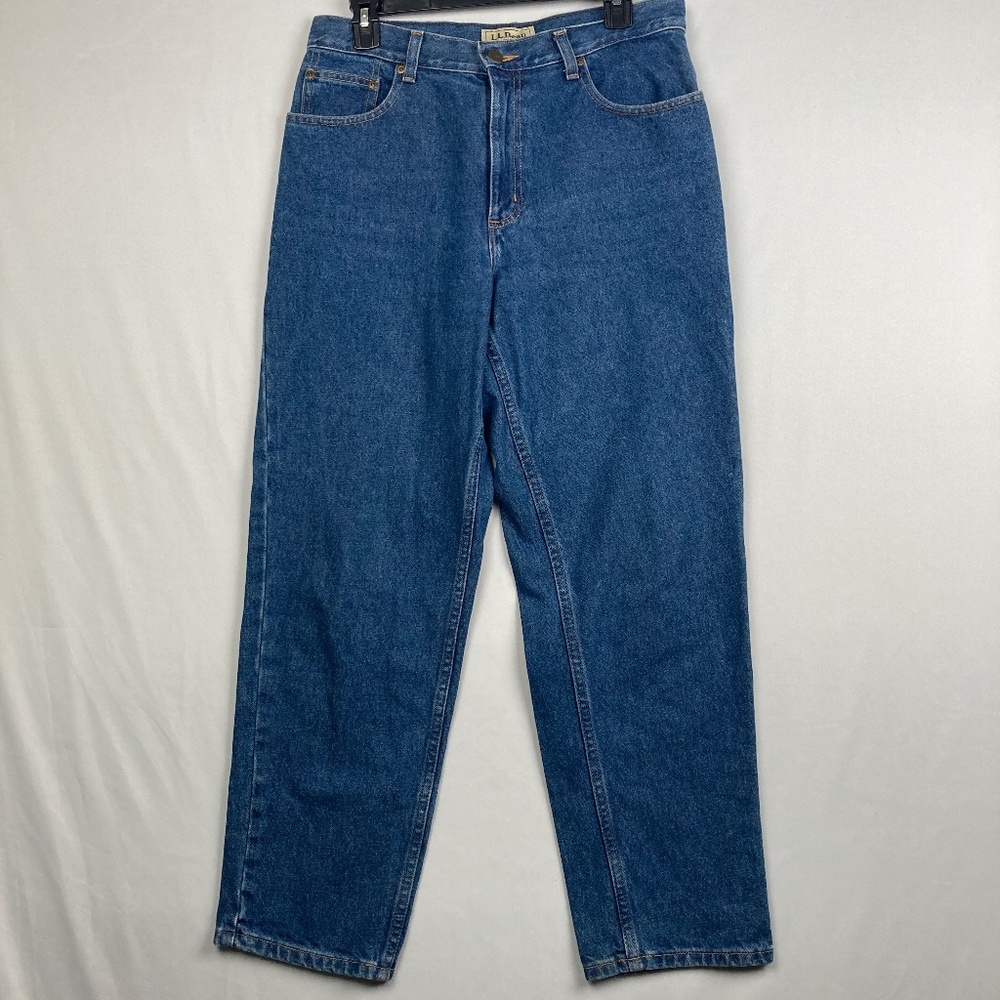 L.L. Bean Jeans Womens 12 Petite Blue Denim Original Fit Traditional Relaxed